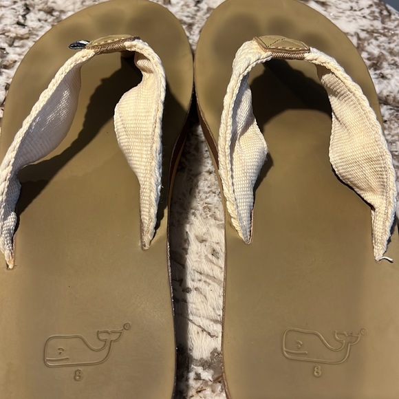 Vineyard Vines White and Tan woven rope flip flop Sandals - Picture 8 of 8